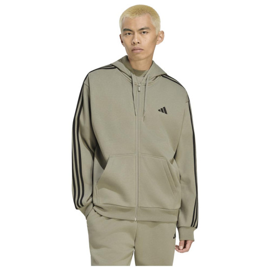 Adidas Ανδρική ζακέτα Essentials 3-Stripes Fleece Full-Zip Hoodie